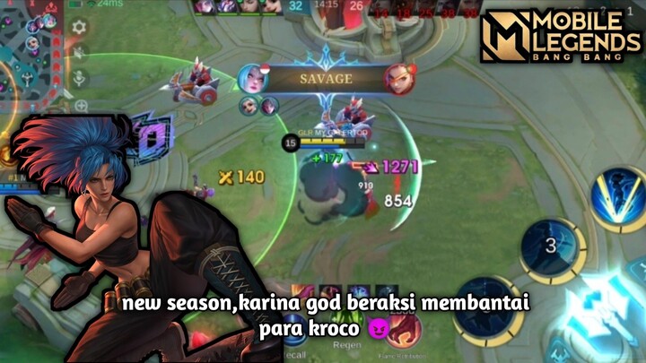 gameplay karina awal season memburu savage😈~ Mobile Legends