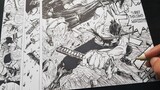 Drawing a manga page-One Piece | Roronoa Zoro Vs Dracule Mihawk | Boichi [300 Subs Special]