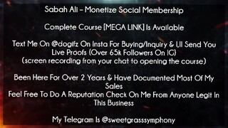 Sabah Ali Course Monetize Social Membership download