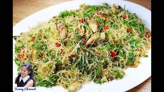 ผัดหมี่ชะอม ปลาทู : Stir Fry Rice Vermicelli with Climbing Wattle and Mackerel l Sunny Channel