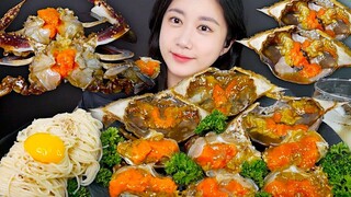 [ONHWA] Kepiting kecap penuh dengan suara mengunyah telur kepiting!🦀 Mie kepiting kecap😋 rasanya ena