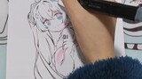 [Drawing]Using brush lettering pen to draw Miku Hatsune