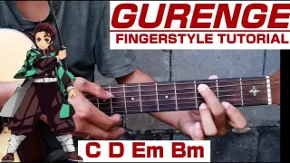 Gurenge | LISA | Demon Slayer | Kimetsu no yaiba | Fingerstyle Tutorial | Step by Step