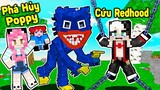 MỀU THỬ THÁCH 24 GIỜ TRỐN KHỎI NHÀ TÙ POPPY TRONG MINECRAFT*REDHOOD LÀM BẢO VỆ NHÀ MÁY HUGGY WUGGY