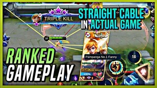 STRAIGHT CABLE in ACTUAL GAME?! | Fanny : AGGRESSIVE RANKED GAMEPLAY | Top Global Fanny | MLBB