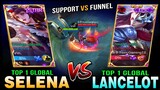 TOP GLOBAL ENCOUNTER! Top 1 Global Selena vs. Former Top 1 Global Lancelot in Rank ~ Mobile Legends