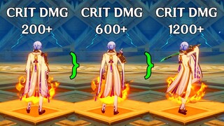 C0 Ayato Crit DMG 200% vs 600% vs 1200% - Damage Comparison