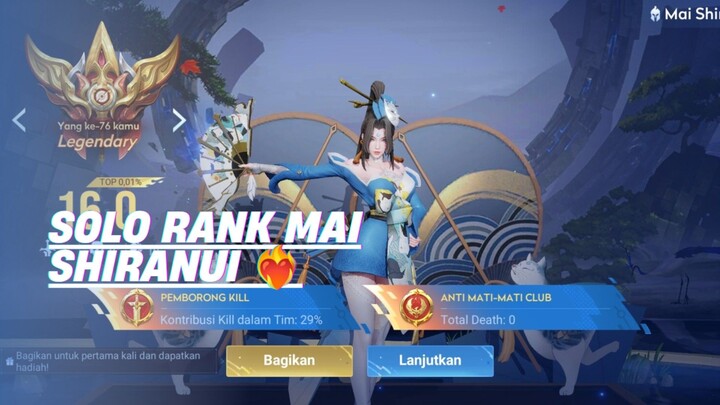 SOLO RANK MAI SHIRANUI!!! HIGHLIGHT HONOR OF KINGS