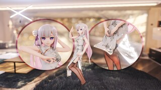 Anime|Emilia Dancing with Black Silk Stockings and QiPao