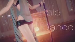 【MMD/miku】Tarian tiang miku dengan pakaian rumah bergaya dalam ruangan