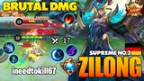 Instant Kill! Supreme No.2 Zilong Brutal Dragon Flurry | Top Global Zilong Gameplay ~ Mobile Legends