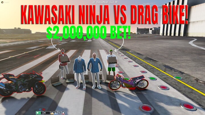 RACING DRAG BIKE VS KAWASAKI NINJA!