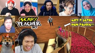 Reaksi Gamer Ngeprank Miss T Jatoh Dari Tangga, AUTO PATAH TULANG!!! | Scary Teacher 3D Indonesia