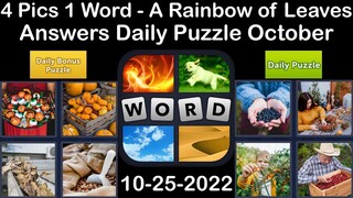 4 Pics 1 Word - A Rainbow of Leaves - 25 October 2022 - Answer Daily Puzzle + Bonus Puzzle