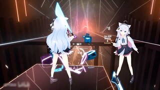 Beat Saber dengan lagu "Hikarunara"