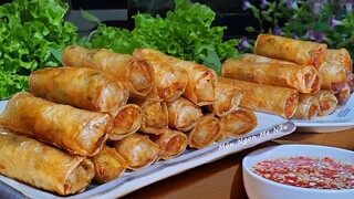 Chả Giò Tôm Thịt - Cách làm Chả giò chiên vàng giòn không ngấy dầu để lâu vẫn giòn - Nem rán Hà Tĩnh