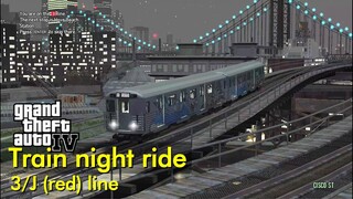 3/J (Red) Line Subway Train Night Ride | GTA IV