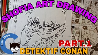 drawing anime detektif Conan, Conan Edogawa part.1