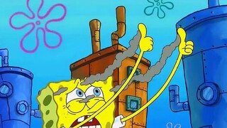 Spongebob liên tục giơ ngón tay cái lên với người khác nhưng ngón tay cái của anh ấy bị thương