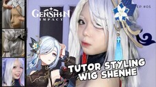 TERNYATA GAMPANG BANGET STYLING WIG 😎👊 GENSHIN IMPACT SHENHE COSPLAY SKIN - #GRWM COSPLAY EP 05