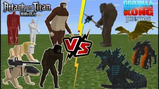 Godzilla and Kong VS Attack on Titan (Shingeki No Kyojin) [TITAN ON TITAN BATTLE!!]