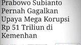 Prabowo Gagalkan Aksi Mega Korupsi Di Kemenhan😎