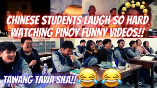 CHINESE STUDENTS REACT TO PINOY FUNNY VIDEOS/ TRY NOT TO LAUGH CHALLENGE!! DI NILA MAPIGILAN!!😂😂🤯🤯