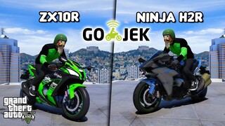 JADI GOJEK PAKE ZX10R DAN NINJA H2R - GTA 5 ROLEPLAY