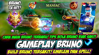 CARA MAIN BRUNO TERBARU❗ EMBLEM BRUNO & BUILD BRUNO TERSAKIT 2023❗ TUTORIAL & GAMEPLAY BRUNO 1 HIT