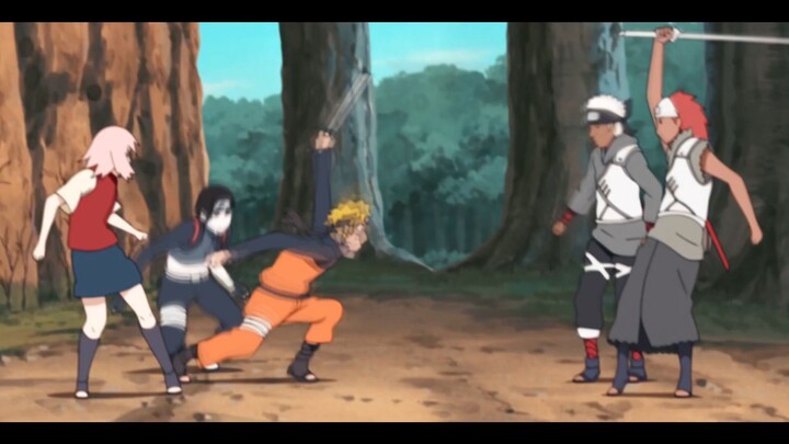 Naruto, Sakura and Sai fighting Cloud Ninja Karui and Omoi AMV Naruto Shippuden