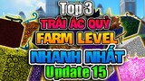 Top 3 Trái Ác Quỷ FARM LEVEL NHANH NHẤT Trong UPDATE 15 BLOX FRUITS | Roblox