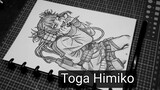 menggambar toga Himiko mudah dengan satu pena, speed drawing anime