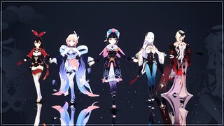 MMD - Amber | Mimi | Yunjin | Shenhe | La signora - Genshin Impact