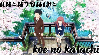 แนะนำอนิเมะชั่น "koe no katachi"