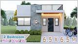 SMALL HOUSE DESIGN | 6.5 X 6.5 meters | 2 Bedroom Box Type House