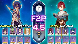 [F2P] Heizou National & Candace Hyperbloom | Spiral Abyss 4.5 | Genshin Impact