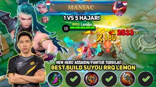 BEST BUILD SUYOU RRQ LEMON MOBILELEGENDS | NEW HERO EASY MANIAC SAVAGE!!?