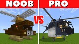NOOB vs PRO: ARMY HELICOPTER BUILD CHALLENGE | Minecraft PE