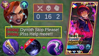 NEW DYRROTH ANNOYING INSTANT DELETE BUILD UNTIL THIS BUFFED ENEMY FEEDER IN MYTHIC GLORY - MLBB