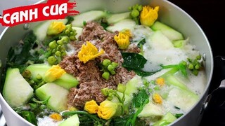 Cách nấu CANH CUA RAU TẬP TÀNG đậm chất miền quê - Món Ăn Ngon