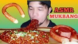 ASMR BLACK BEAN 🔥SPICY FIRE NOODLES & SMOKED TURKEY SAUSAGE  with SPICY LENCHON MEAT | MUKBANG