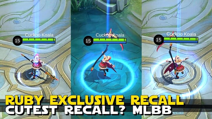 RUBY EXCLUSIVE RECALL ANIMATION CUTEST RECALL? | RECALL FOR COLLECTOR SKIN | MOBILE LEGENDS