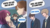 【Manga Dub】A handsome transfer student started approaching the girl I'm in love with and I..【RomCom】