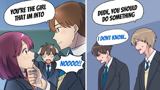 【Manga Dub】A handsome transfer student started approaching the girl I'm in love with and I..【RomCom】