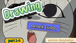 drawing nenek turbo, anime dandadan