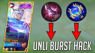 Gusion AUTO BURST HACK BUILD!!Counter Any Magic Defense 100% Magic Penetration