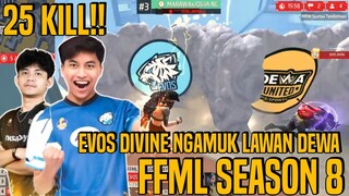 25 KILL!! EVOS DIVINE NGAMUK | TURNAMEN FREE FIRE FFML SEASON 8 MATCHDAY 1