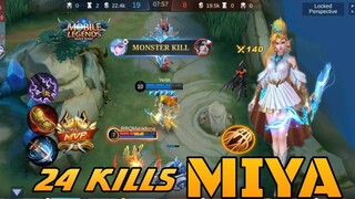 24 KILLS MIYA + MANIAC MVP MM PLAYER New Build MLBB