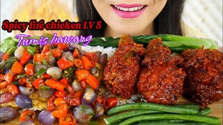 ASMR SPICY FIRE CHICKEN, TUMIS SAMBEL BAWANG MERAH | ASMR MUKBANG INDONESIA