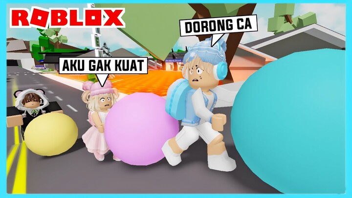 Aku Dan Adiku Terpaksa Mendorong Batu Naik Gunung Di Roblox Brookhaven ft @Shasyaalala